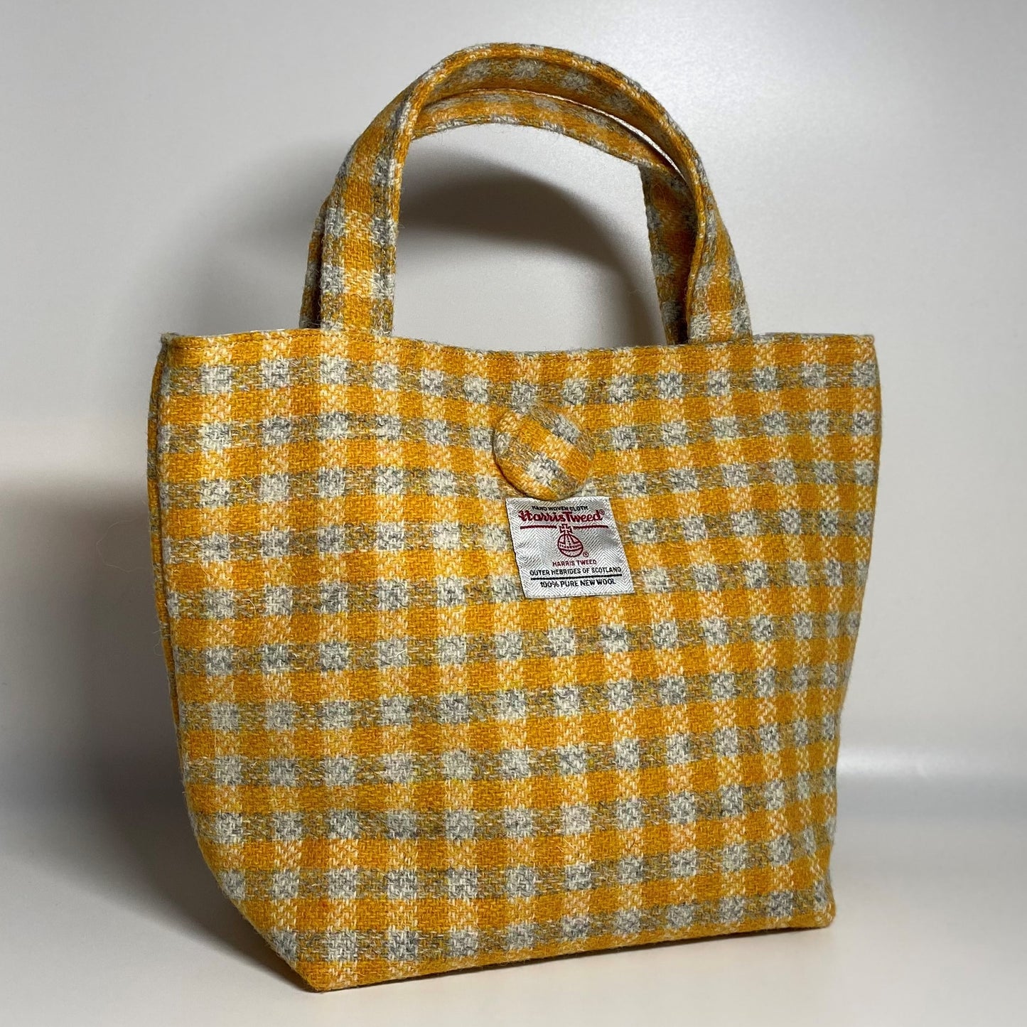 Yellow and Grey Harris Tweed Handbag